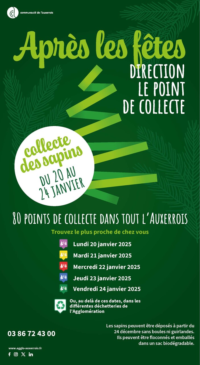 Collecte des sapins 2025 Légende